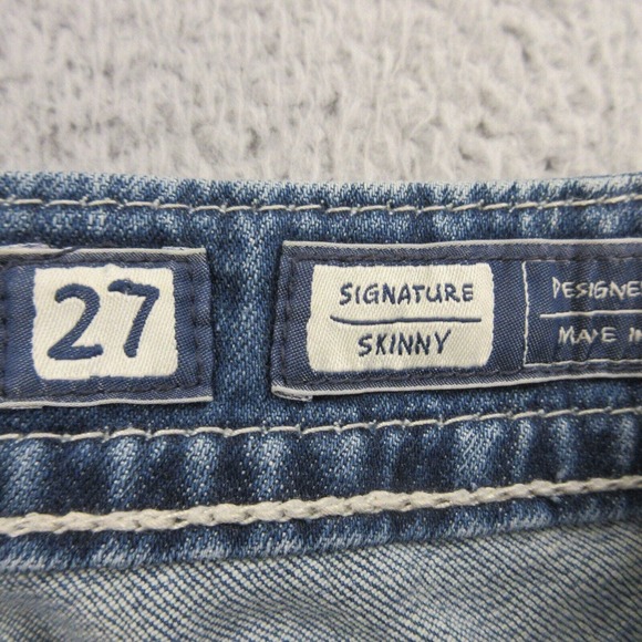 Miss Me Signature Skinny Jeans size 27 x 32 Low Rise Cross Studs Rhinestones Y2K - Picture 4 of 13